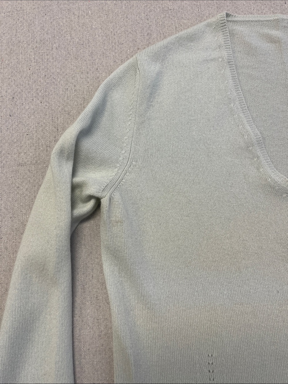 Italian 100% Cashmere Light Green Button Cardigan Sweater - Picture 4 of 14